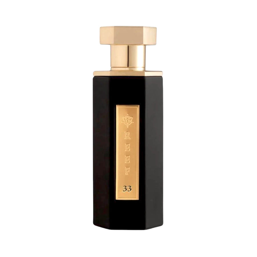 Flacon du parfum Reef 33, eau de parfum épicé boisé à l'oud unisexe 100 ml